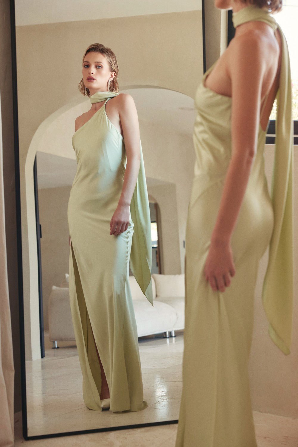 Emiliana - sage - Lend the Trend renta de vestidos mexico