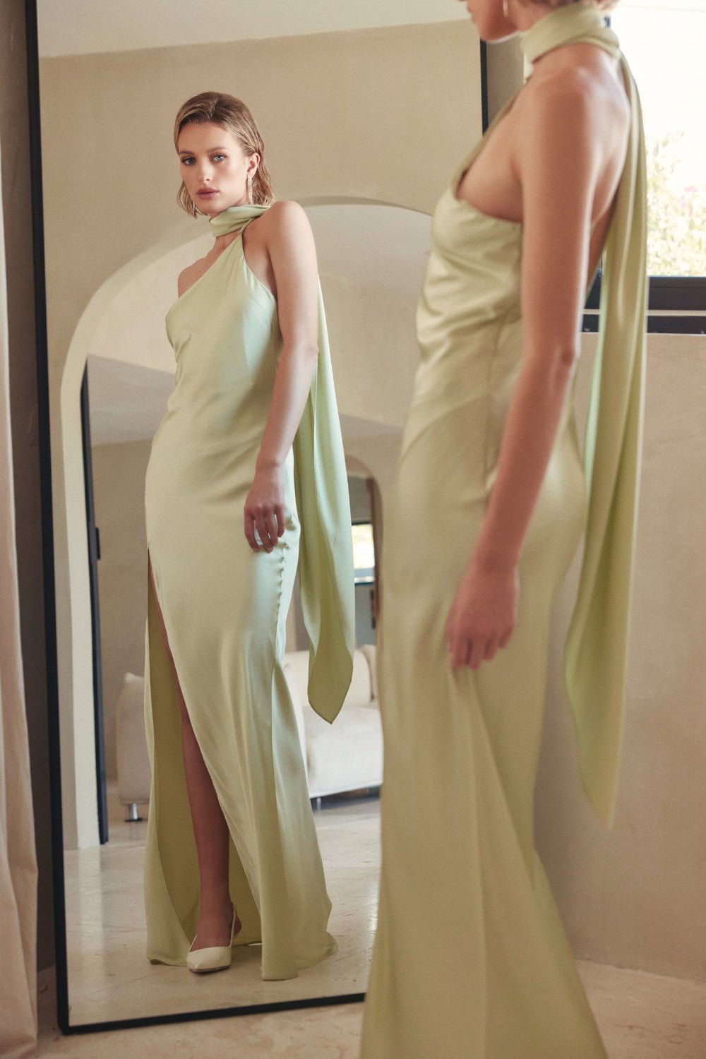 Emiliana - sage - Lend the Trend renta de vestidos mexico