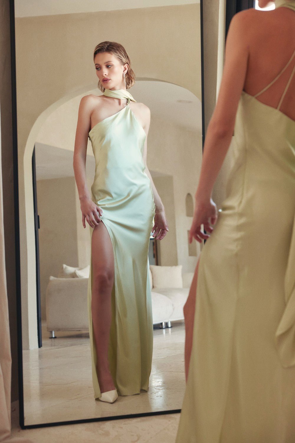 Emiliana - sage - Lend the Trend renta de vestidos mexico