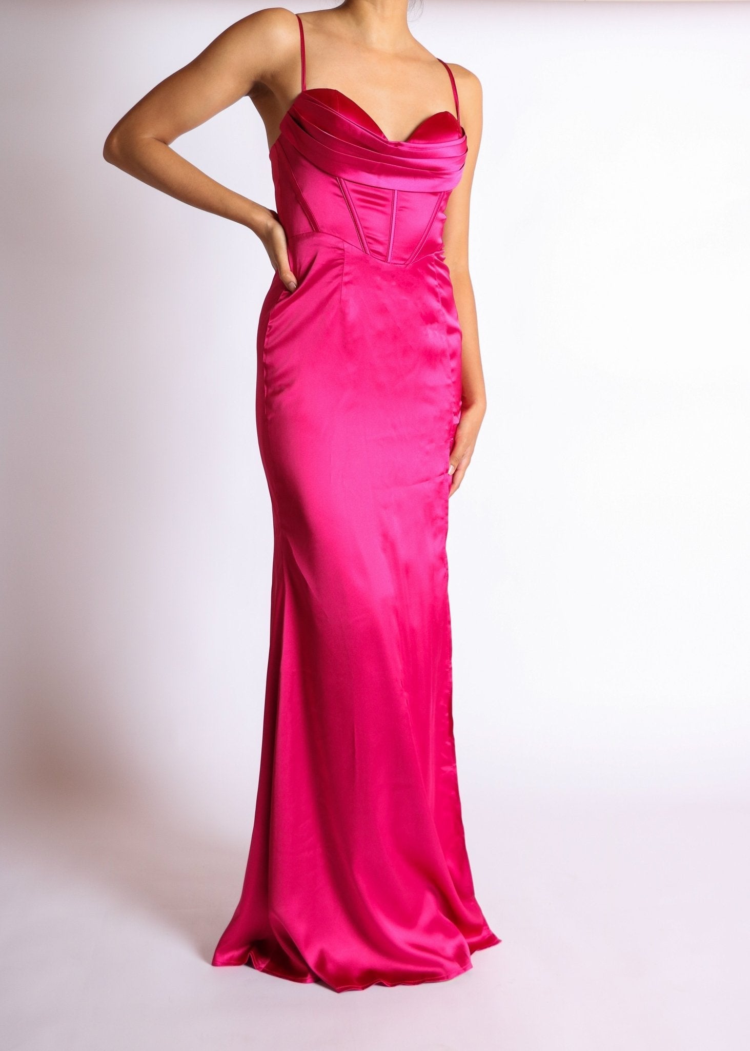 Evelyn - rosa fuchsia venta - Lend the Trend renta de vestidos mexico