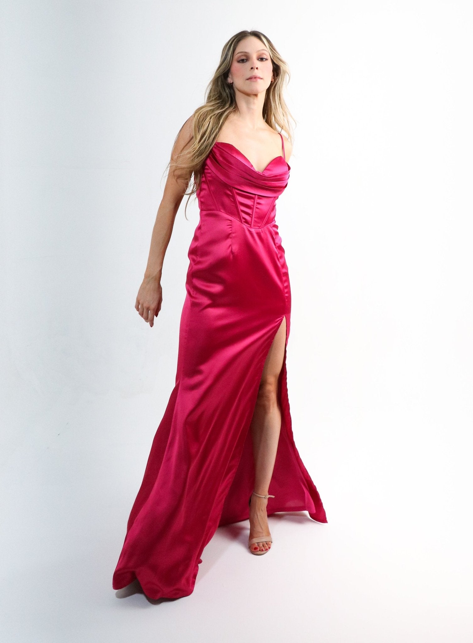 Evelyn - rosa fuchsia venta - Lend the Trend renta de vestidos mexico