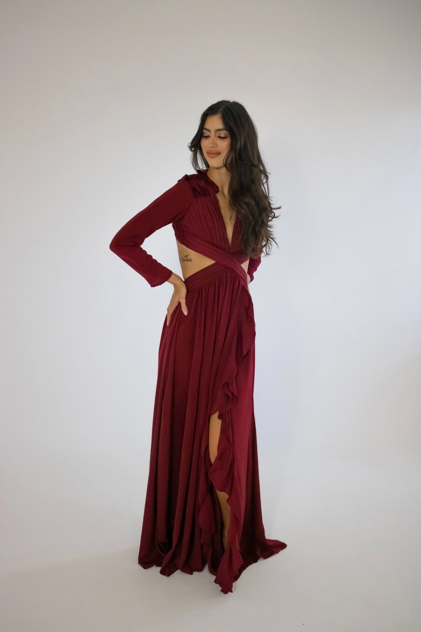 Micaela - rosa rojizo - Lend the Trend renta de vestidos mexico