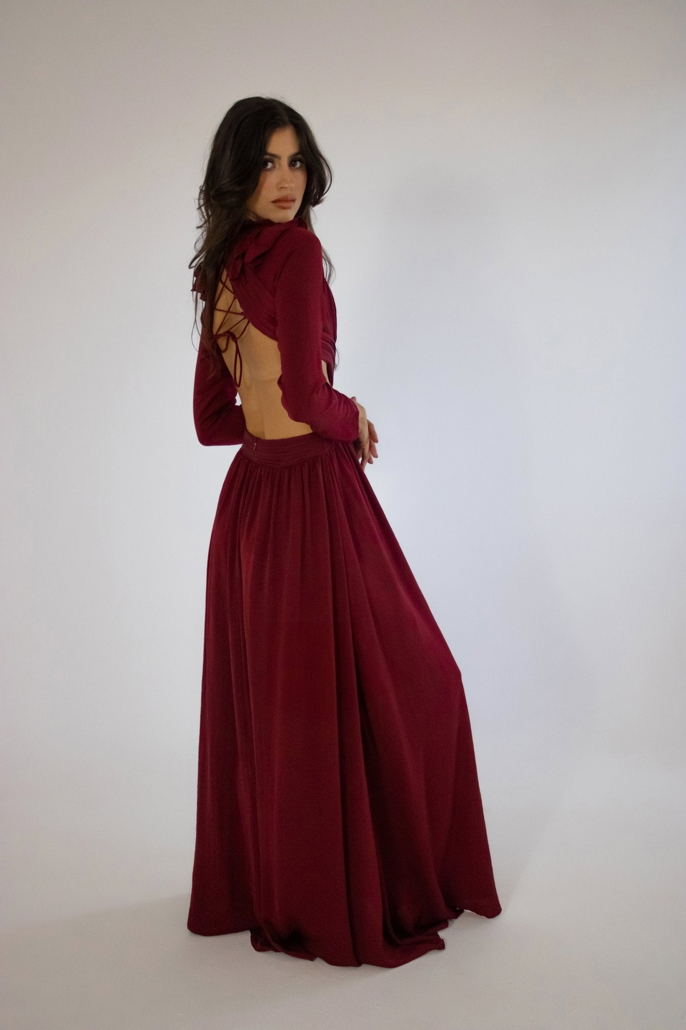 Micaela - rosa rojizo - Lend the Trend renta de vestidos mexico