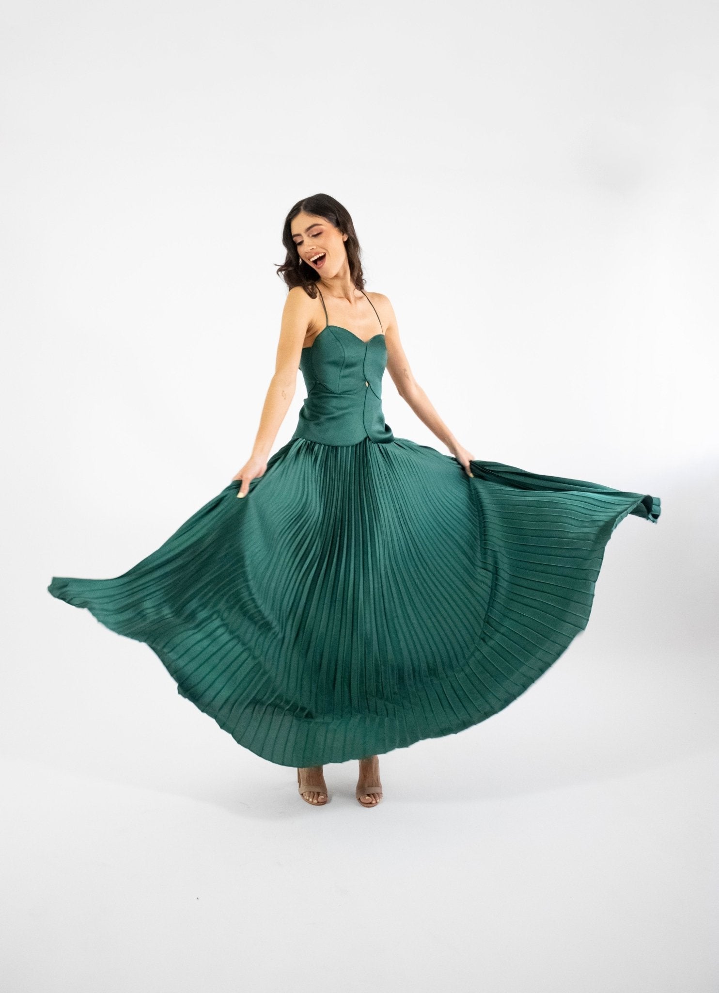 Mirra - verde venta - Lend the Trend renta de vestidos mexico