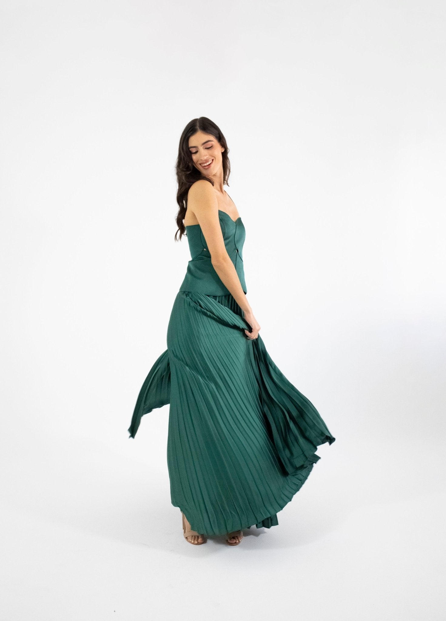 Mirra - verde venta - Lend the Trend renta de vestidos mexico