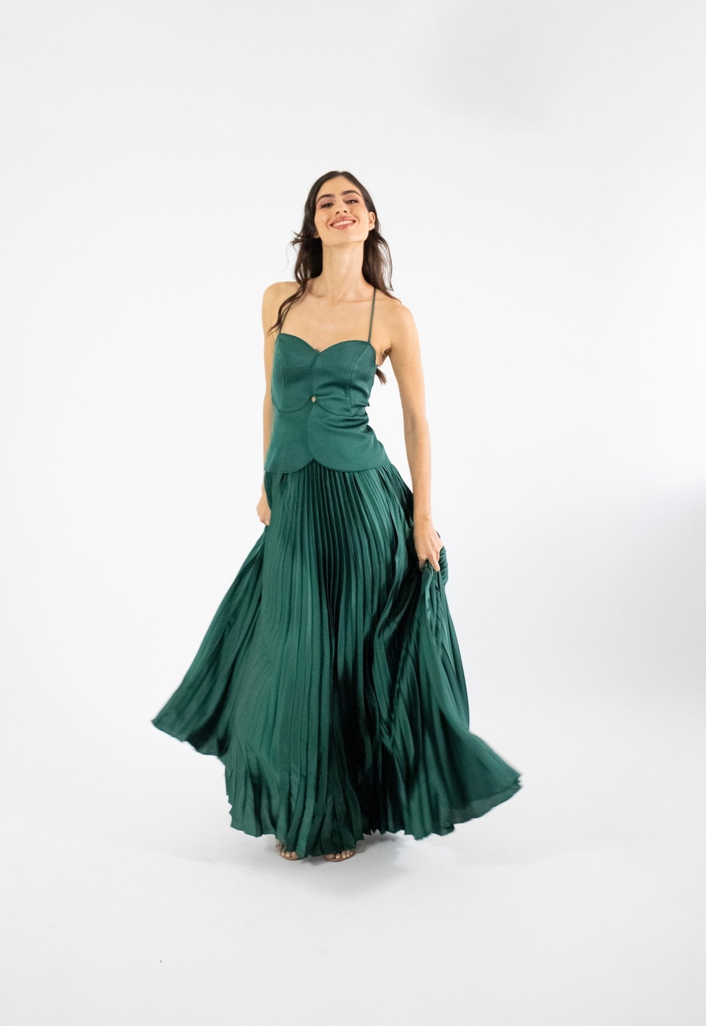 Mirra - verde venta - Lend the Trend renta de vestidos mexico