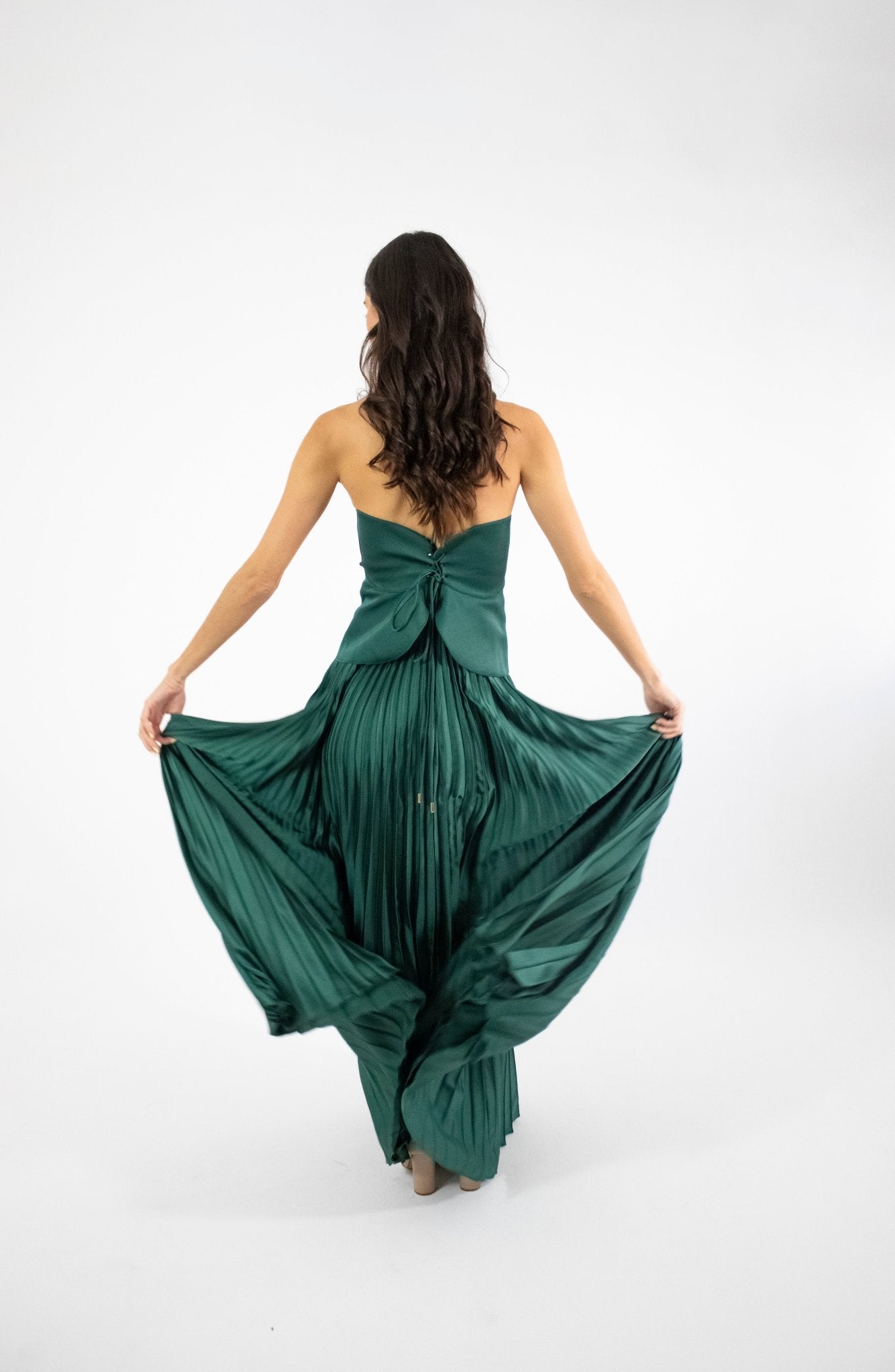 Mirra - verde venta - Lend the Trend renta de vestidos mexico