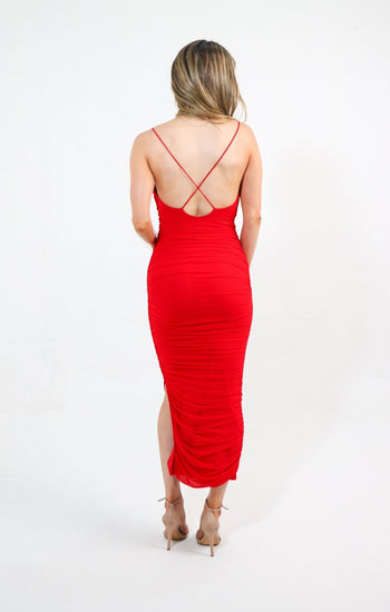 Pamela - rojo vivo - Lend the Trend renta de vestidos mexico