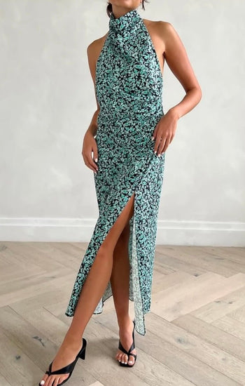 Vestido halter con espalda abierta - Ana Paula - Lend the Trend renta de vestidos mexico