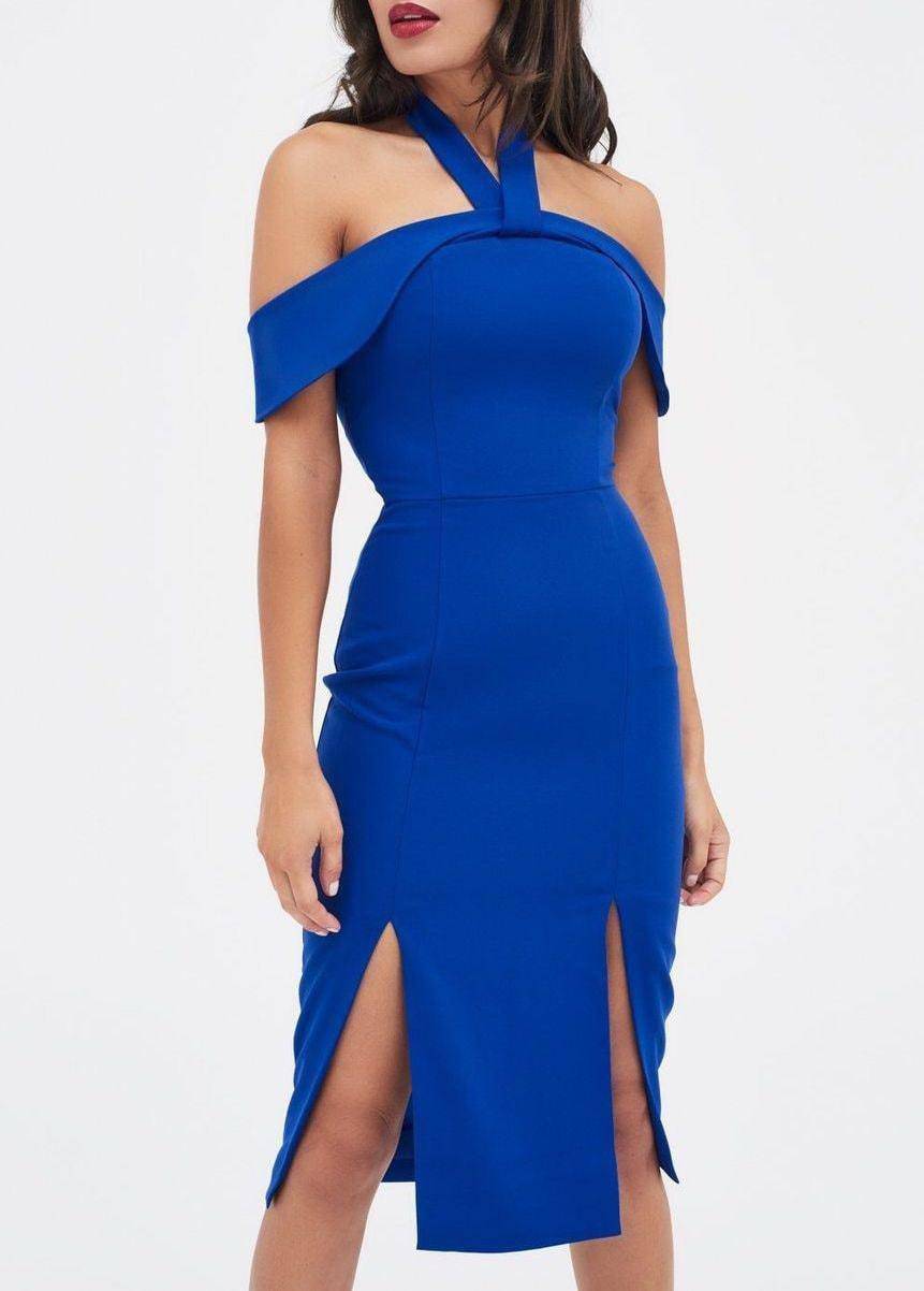 Alondra - vestido corto azul - Lend the Trend renta de vestidos mexico
