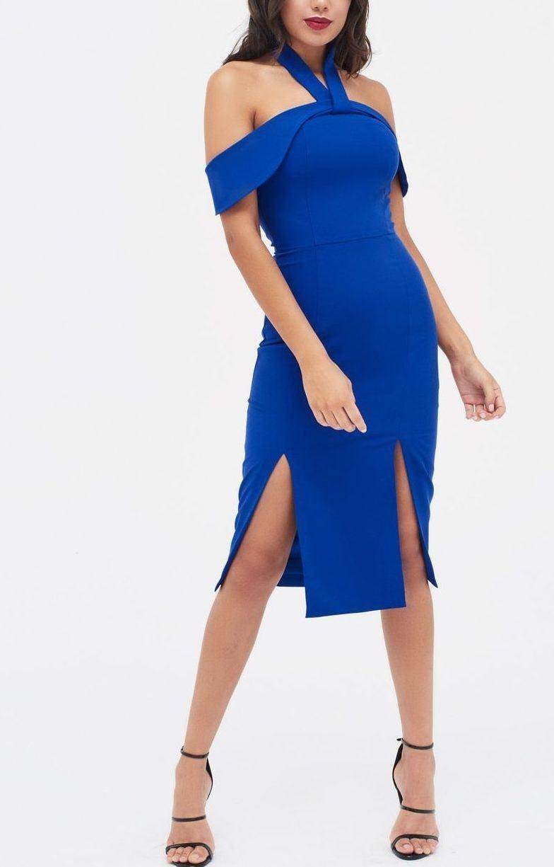 Alondra - vestido corto azul - Lend the Trend renta de vestidos mexico