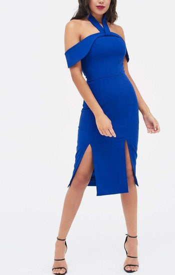 Alondra - vestido corto azul - Lend the Trend renta de vestidos mexico