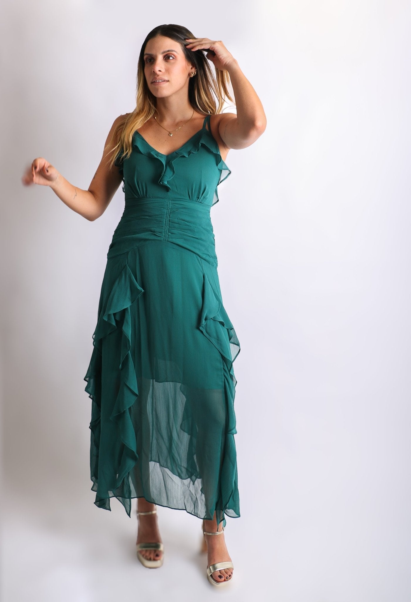 Berenice - verde - Lend the Trend renta de vestidos mexico