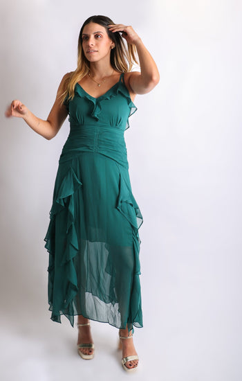 Berenice - verde - Lend the Trend renta de vestidos mexico