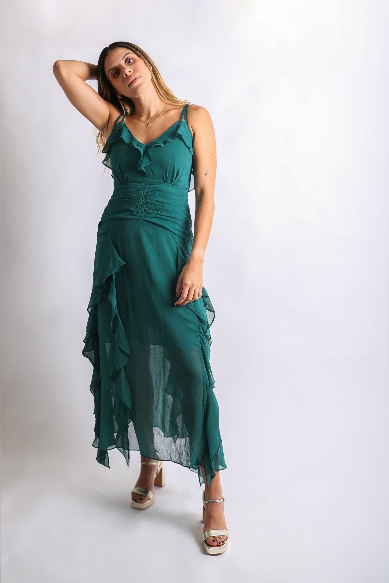 Berenice - verde - Lend the Trend renta de vestidos mexico