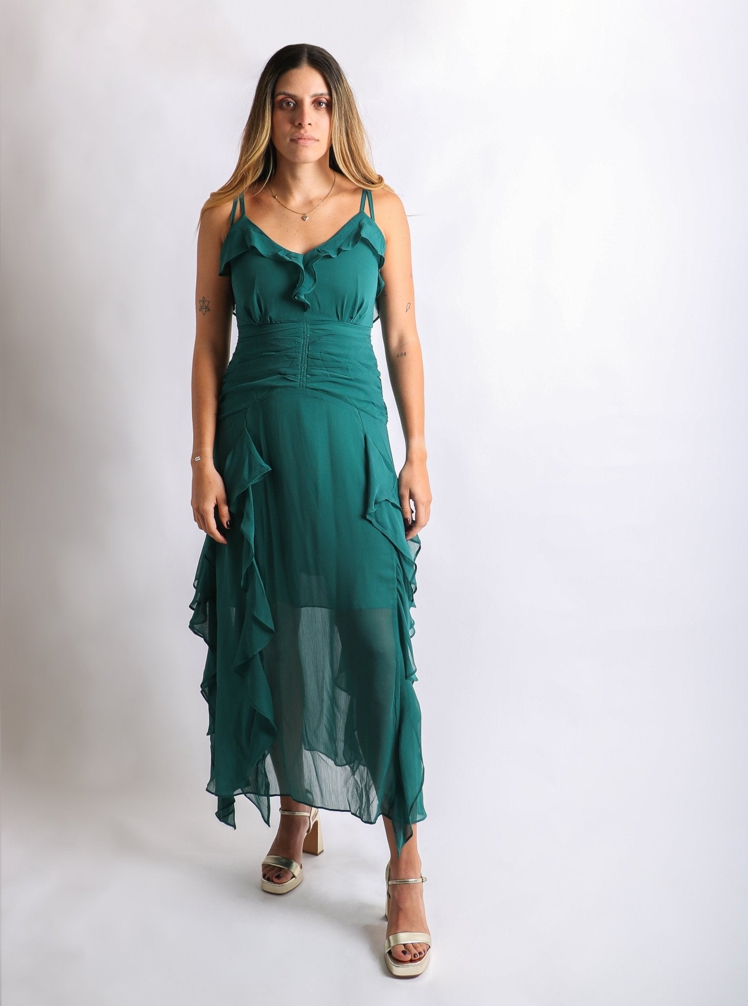 Berenice - verde venta - Lend the Trend renta de vestidos mexico