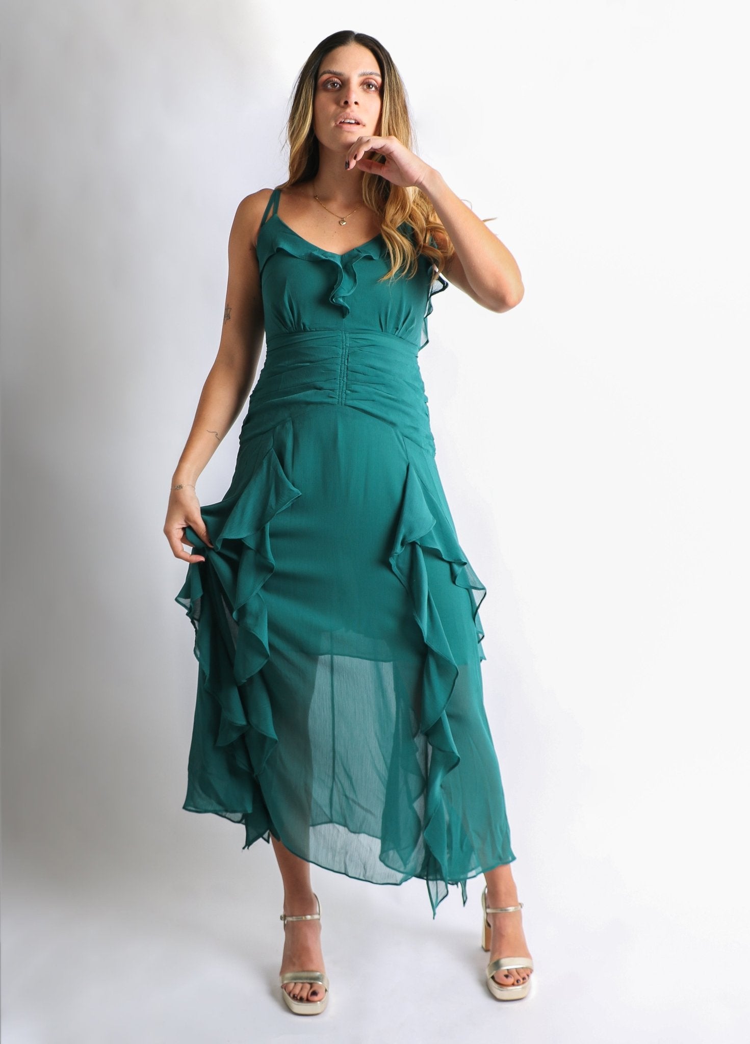 Berenice - verde venta - Lend the Trend renta de vestidos mexico