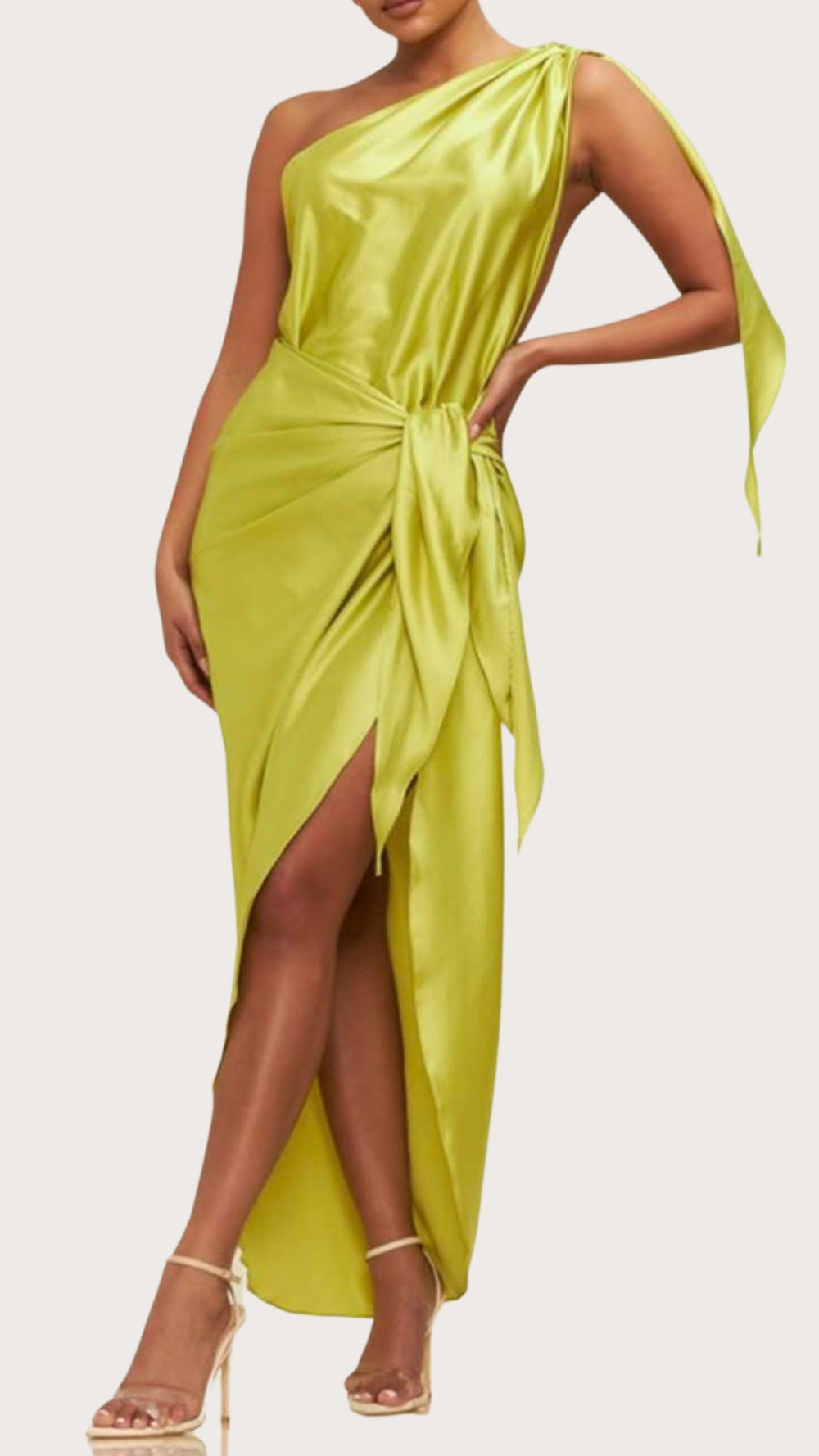 Celine - verde/amarillo limón - Lend the Trend renta de vestidos mexico