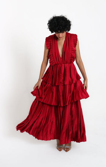 Diora - rojo venta - Lend the Trend renta de vestidos mexico