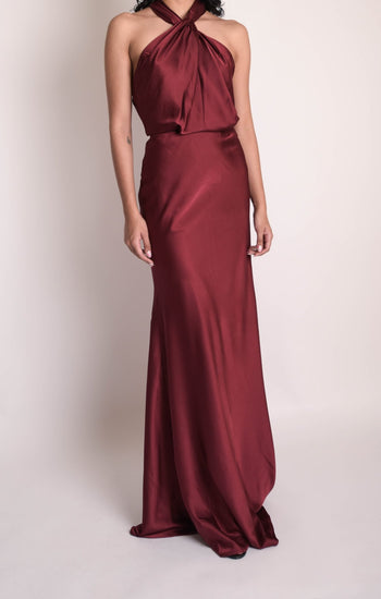 Erin - rojo vino - Lend the Trend renta de vestidos mexico