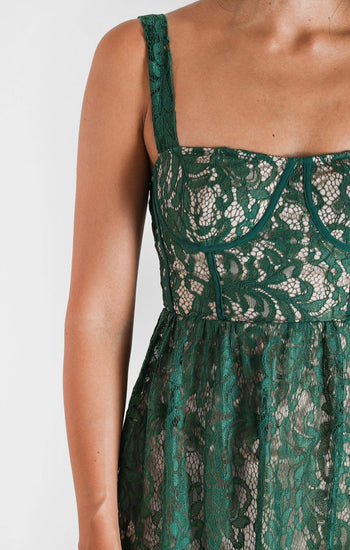 Fabiana - vestido de encaje verde venta - Lend the Trend renta de vestidos mexico