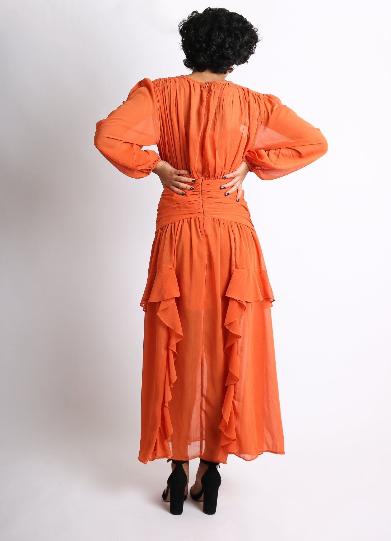 Flavia - naranja - Lend the Trend renta de vestidos mexico