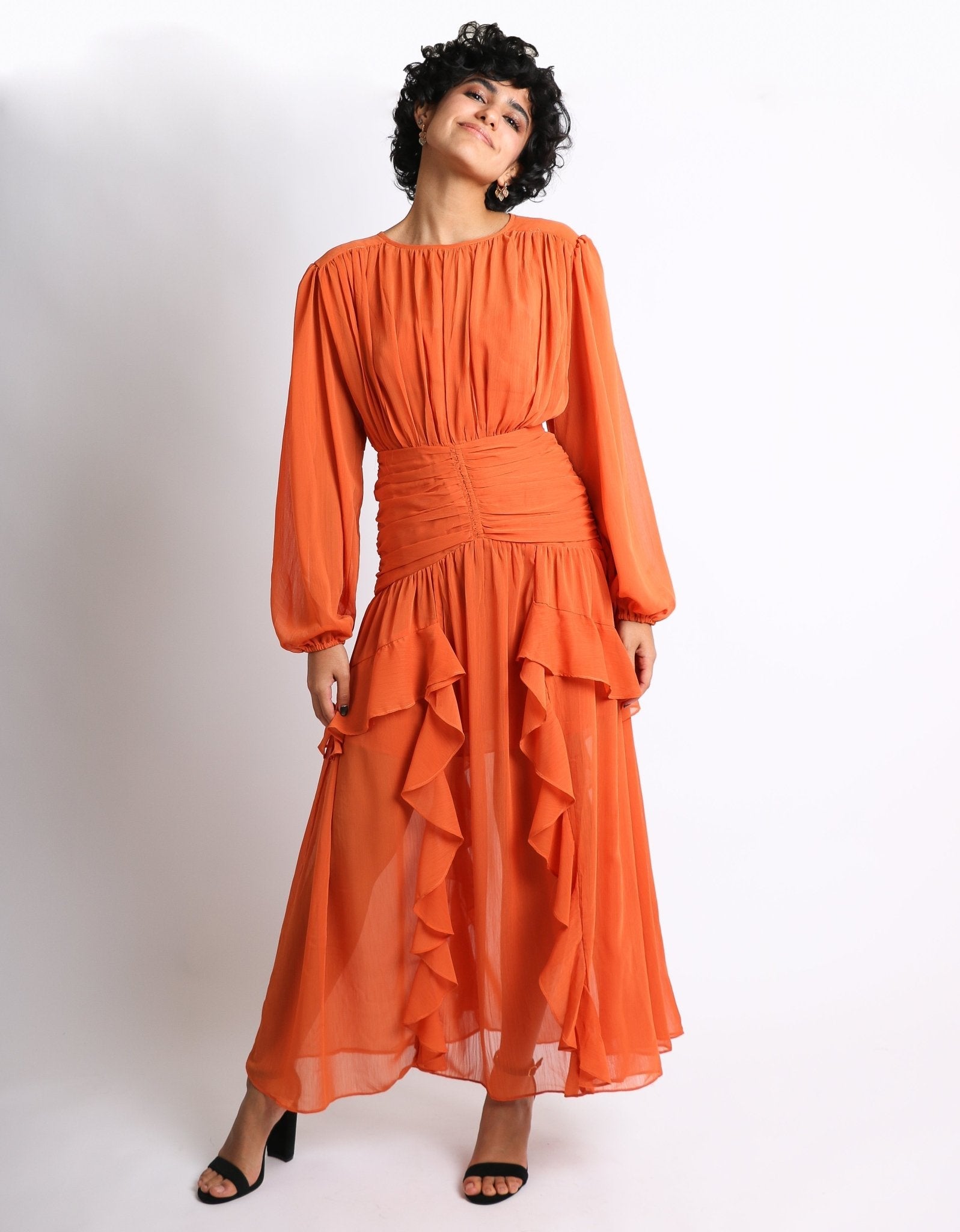 Flavia - naranja - Lend the Trend renta de vestidos mexico