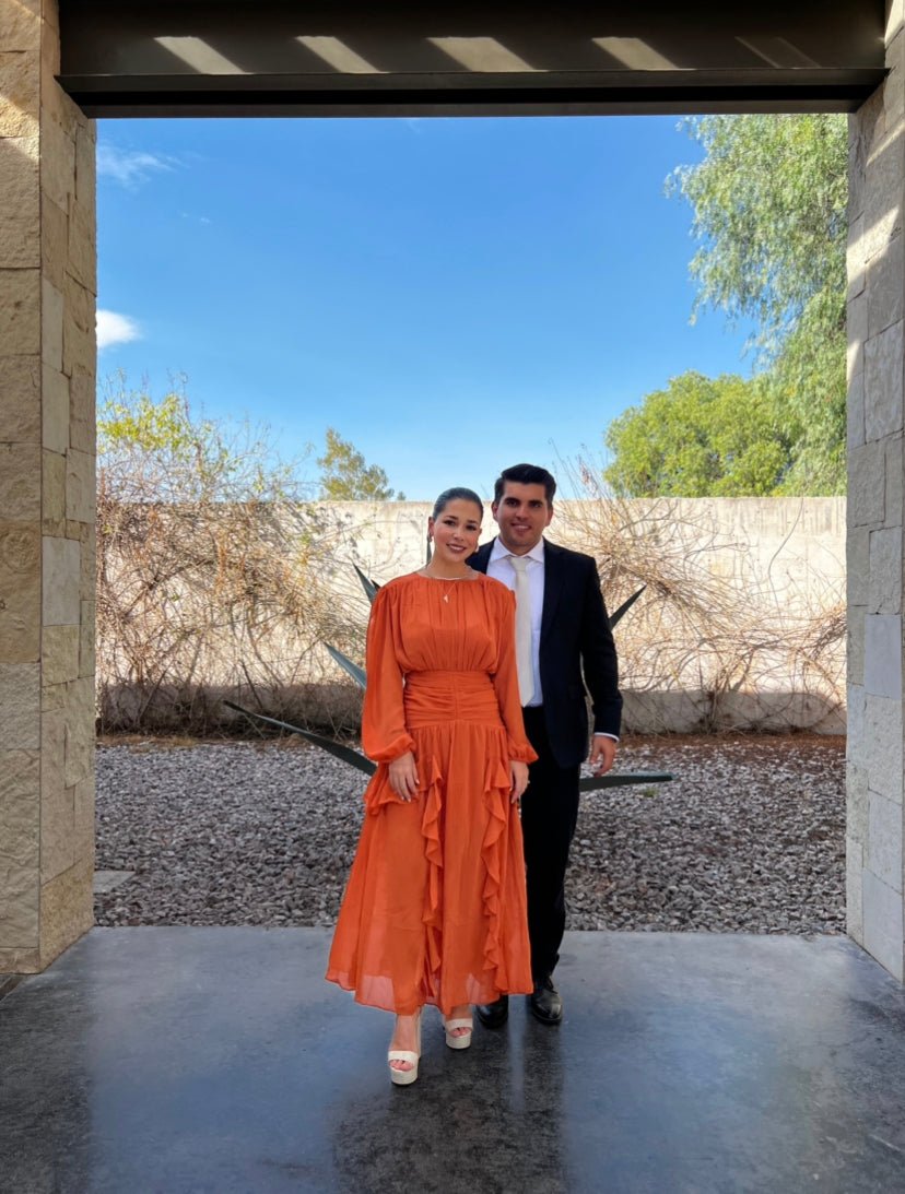 Flavia - naranja venta - Lend the Trend renta de vestidos mexico