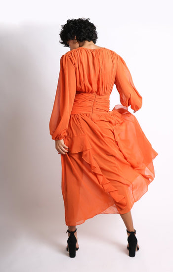 Flavia - naranja venta - Lend the Trend renta de vestidos mexico