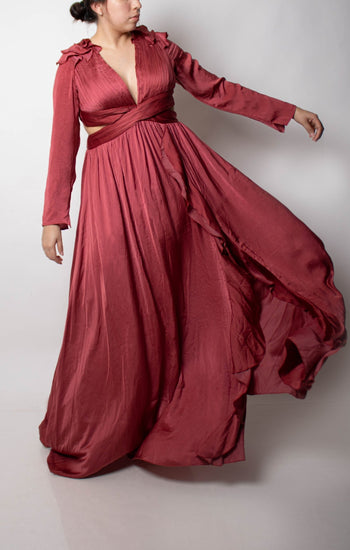 Micaela - rosa rojizo - Lend the Trend renta de vestidos mexico