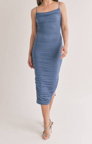 Pamela - azul acero venta - Lend the Trend renta de vestidos mexico