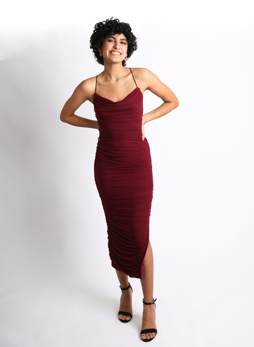 Pamela - rojo vino - Lend the Trend renta de vestidos mexico