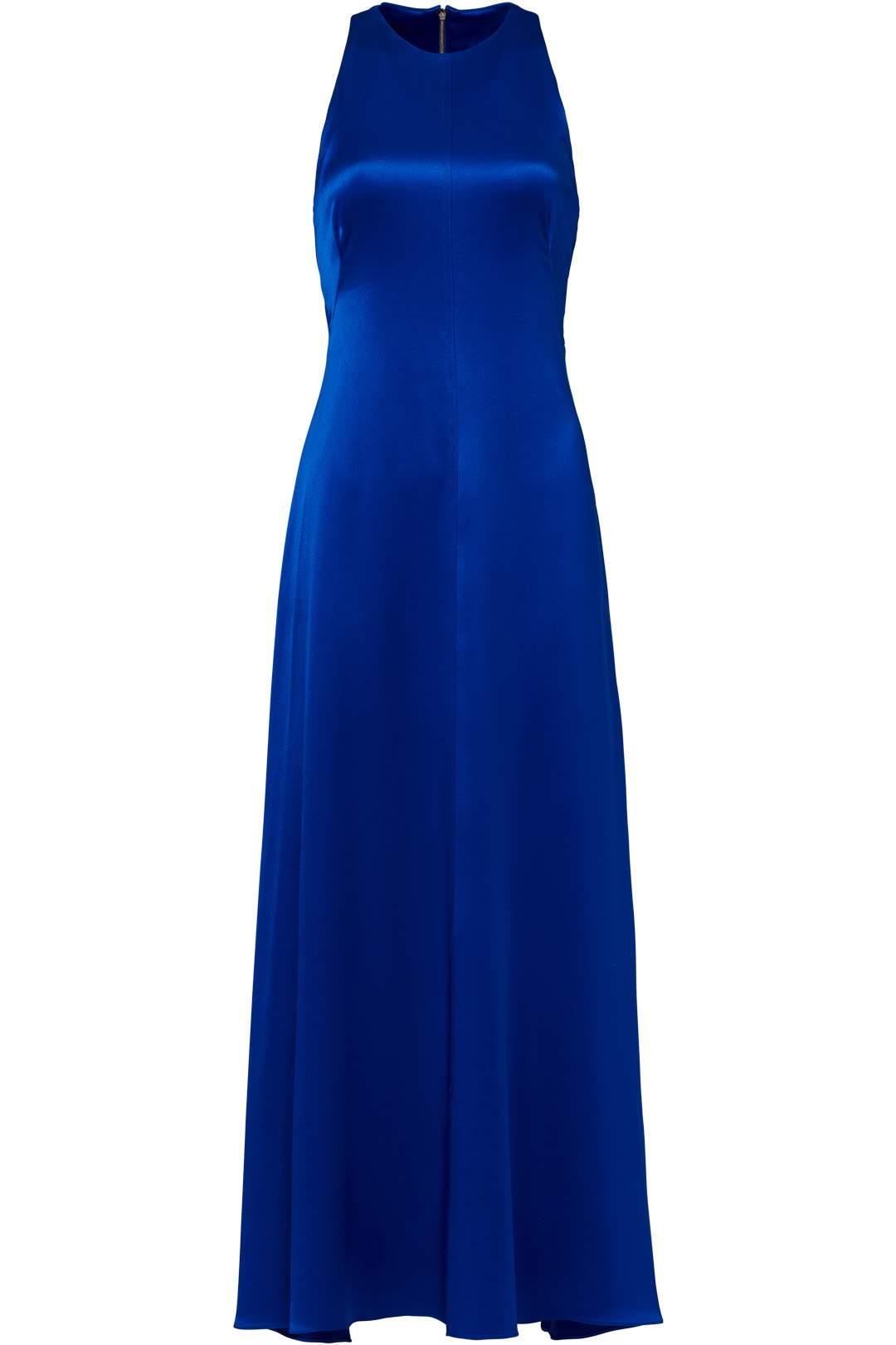 Renata - vestido azul metálico - Lend the Trend renta de vestidos mexico