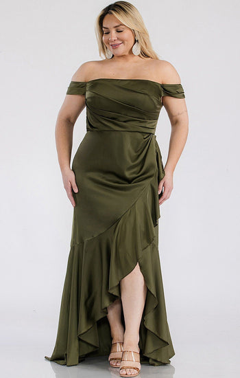 Sara - verde olivo venta - Lend the Trend renta de vestidos mexico