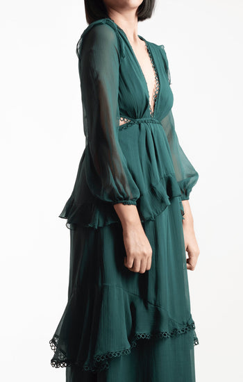 Silvia - verde - Lend the Trend renta de vestidos mexico
