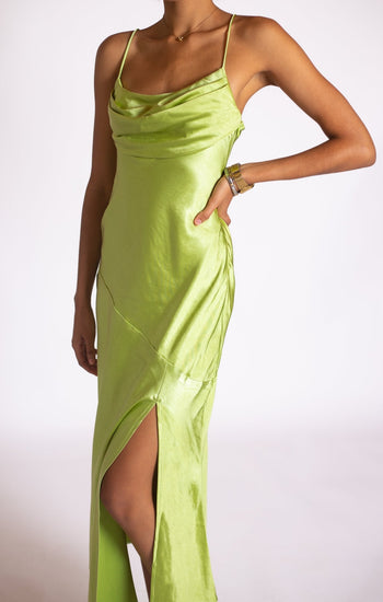 Tabata - venta verde lima - Lend the Trend renta de vestidos mexico